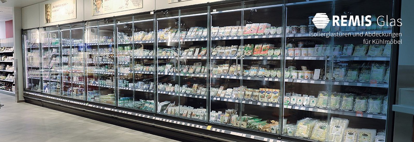Insulating glass doors and covers from REMISglas: Our products for your refrigerated shelves and freezers